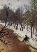 Vasily Surikov Zubovsky Boulevard in Winter oil painting artist